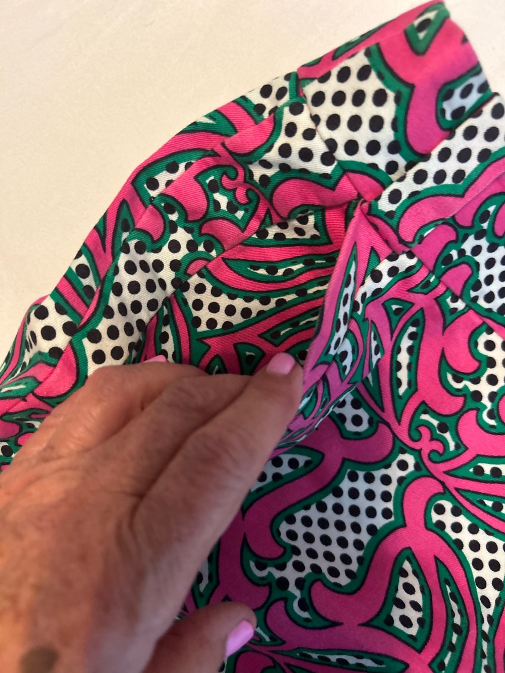 J Crew City Fit Pink & Green Patterned Shorts - Picture 4 of 9